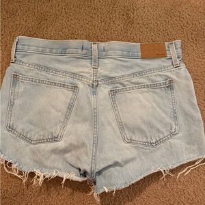 Madewell — Distressed Light Blue Denim Shorts